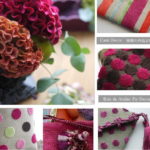 ディープピンクの鶏頭（ケイトウ）とベルベット調のアクセント