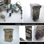 カルトナージュで作るちいさなお裁縫箱　受講された皆様の作品
