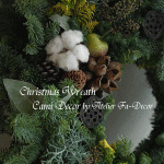 昨年（2014年）のクリスマスリースとモスグリーンの天使柄の作品
